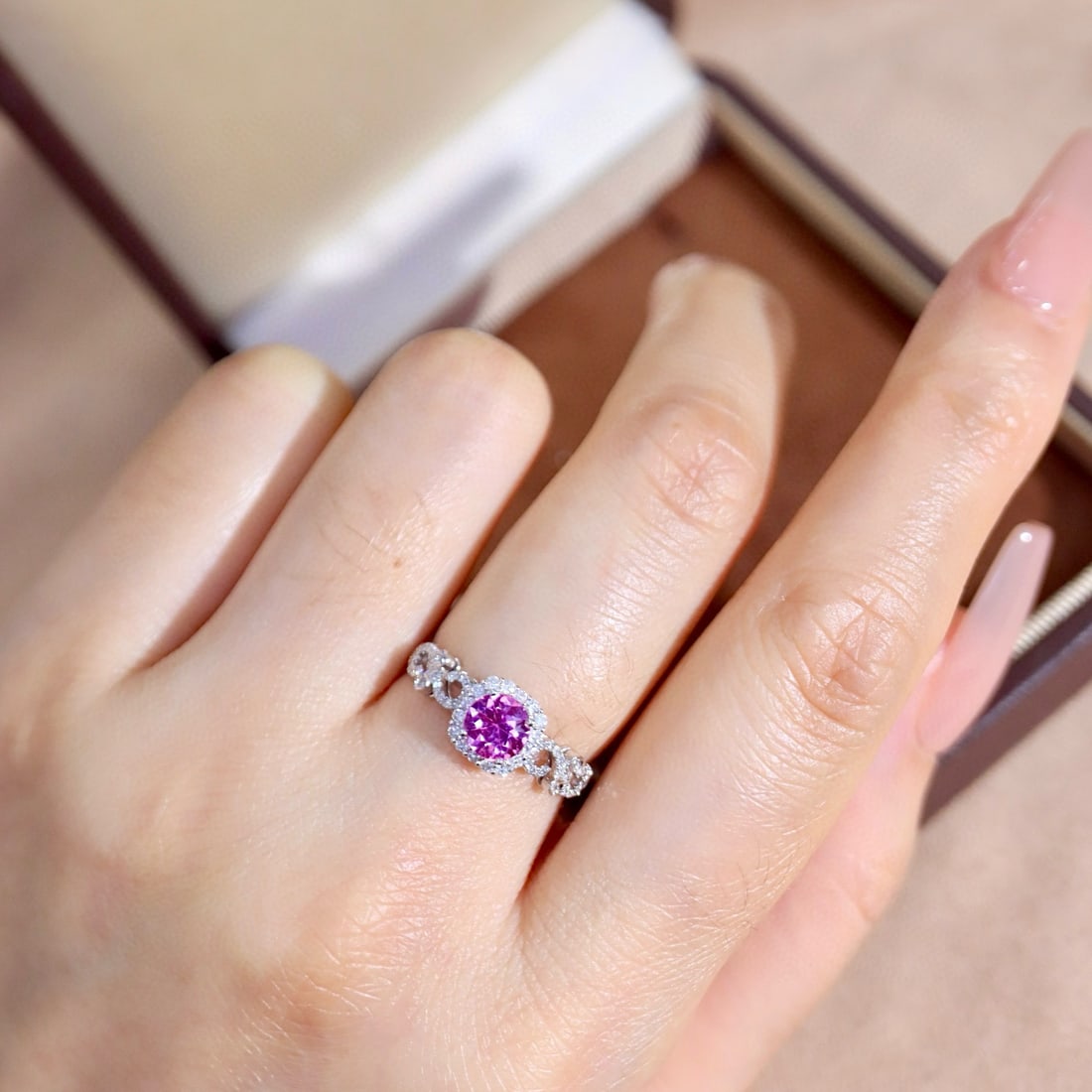 14k Gold 1.00 Ctw Natural Sapphire & Diamond Ring - 6
