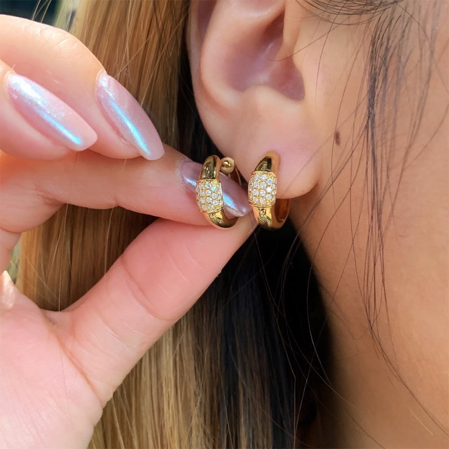 14k Gold 0.18 Ct Natural H Diamond Earrings - 2
