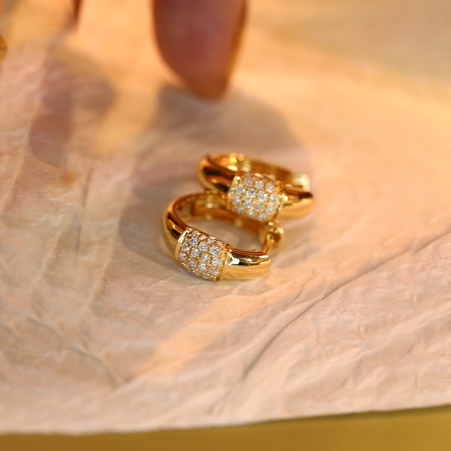 14k Gold 0.18 Ct Natural H Diamond Earrings - 5