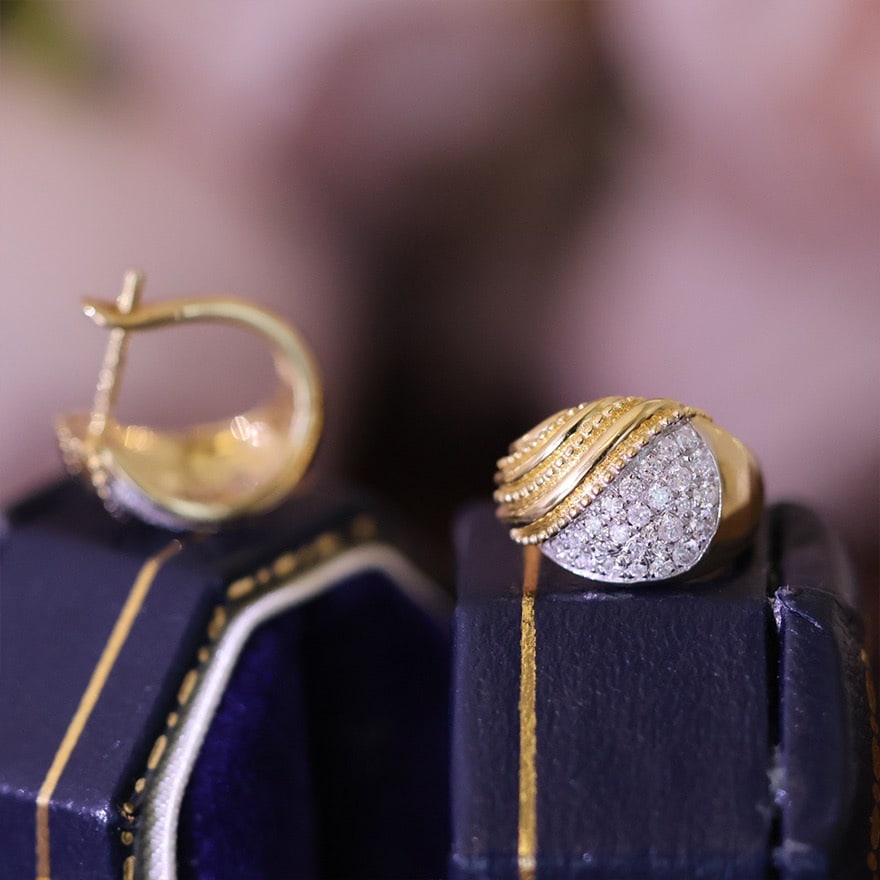 14k Gold 0.3 Ct Natural H Diamond Earrings - 7