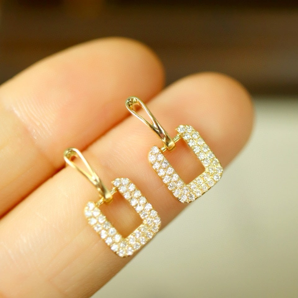 14k Gold 0.22 Ct Natural H Diamond Earrings - 3