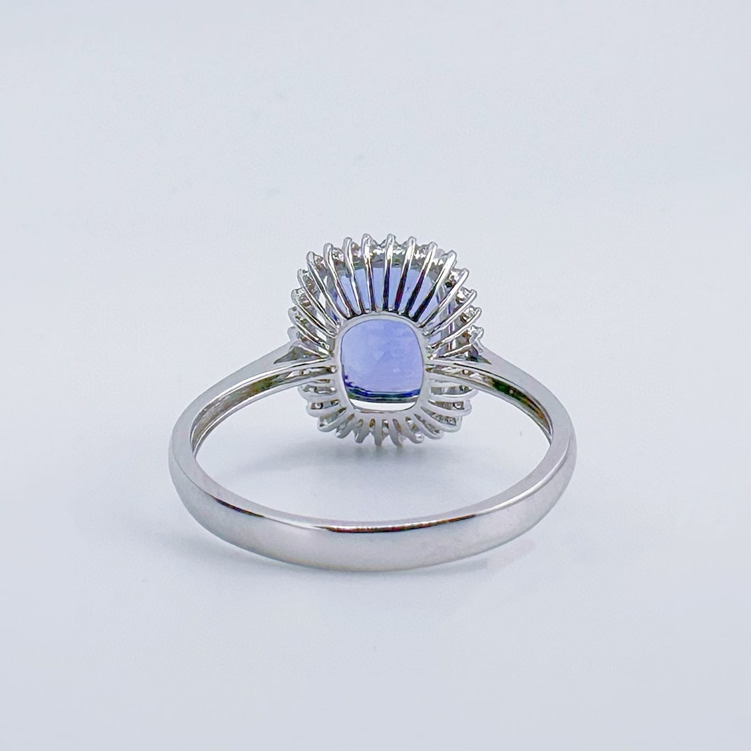 14k Gold 2.24 Ct Natural Tanzanite & Diamond Ring - 2