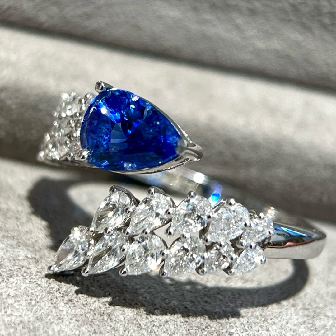14k Gold 2.00 Ctw Natural Sapphire & Lab Grown Diamond Ring - 4