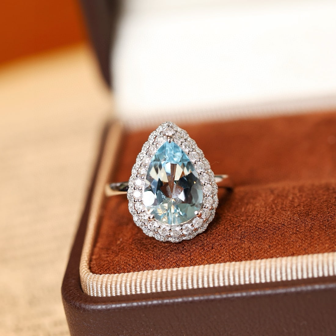 14k Gold 3.71 Ctw Natural Aquamarine & Diamond Ring - 2