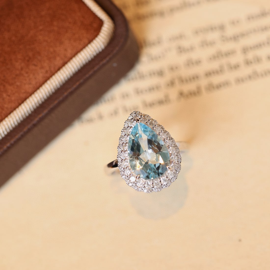 14k Gold 3.71 Ctw Natural Aquamarine & Diamond Ring - 4