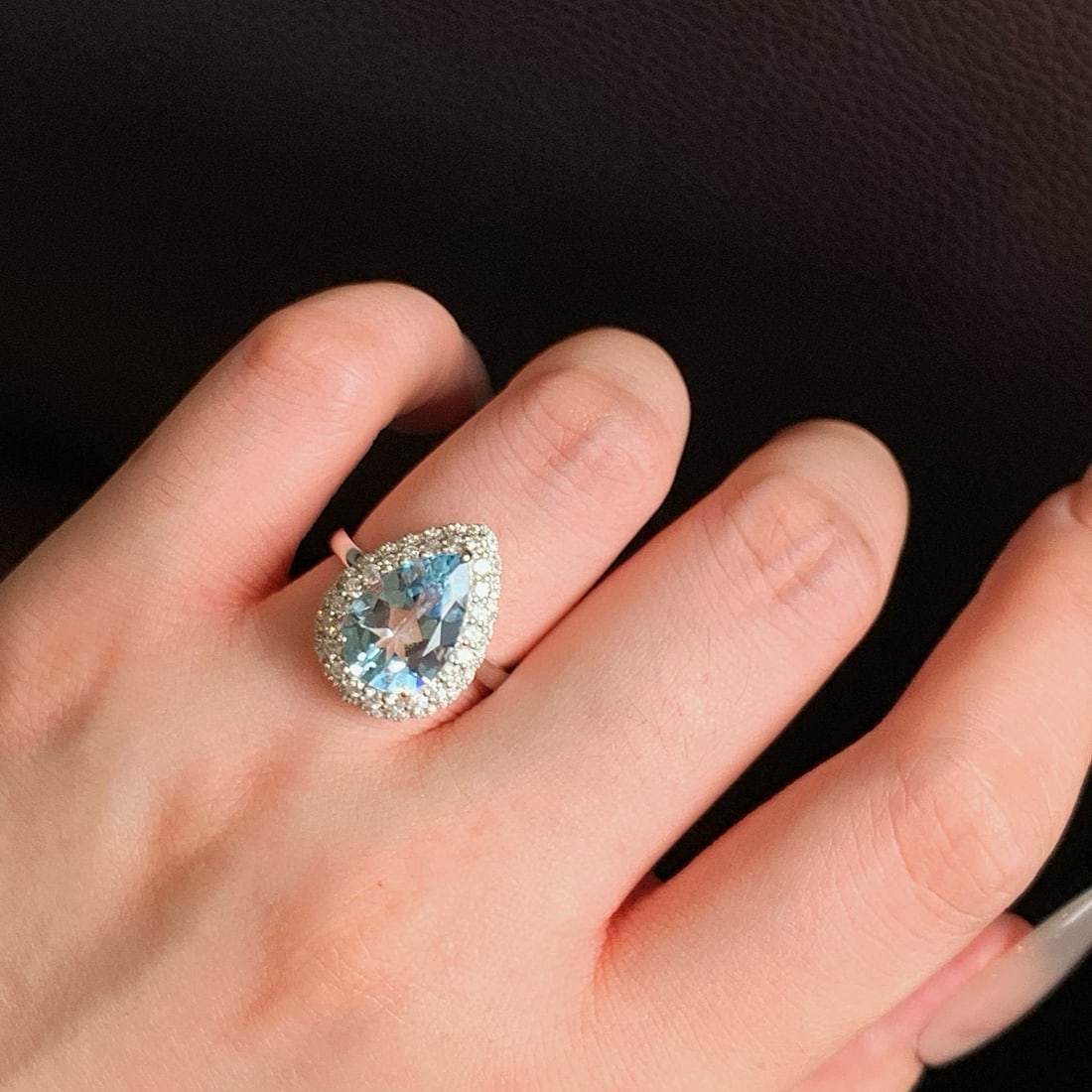 14k Gold 3.71 Ctw Natural Aquamarine & Diamond Ring - 7