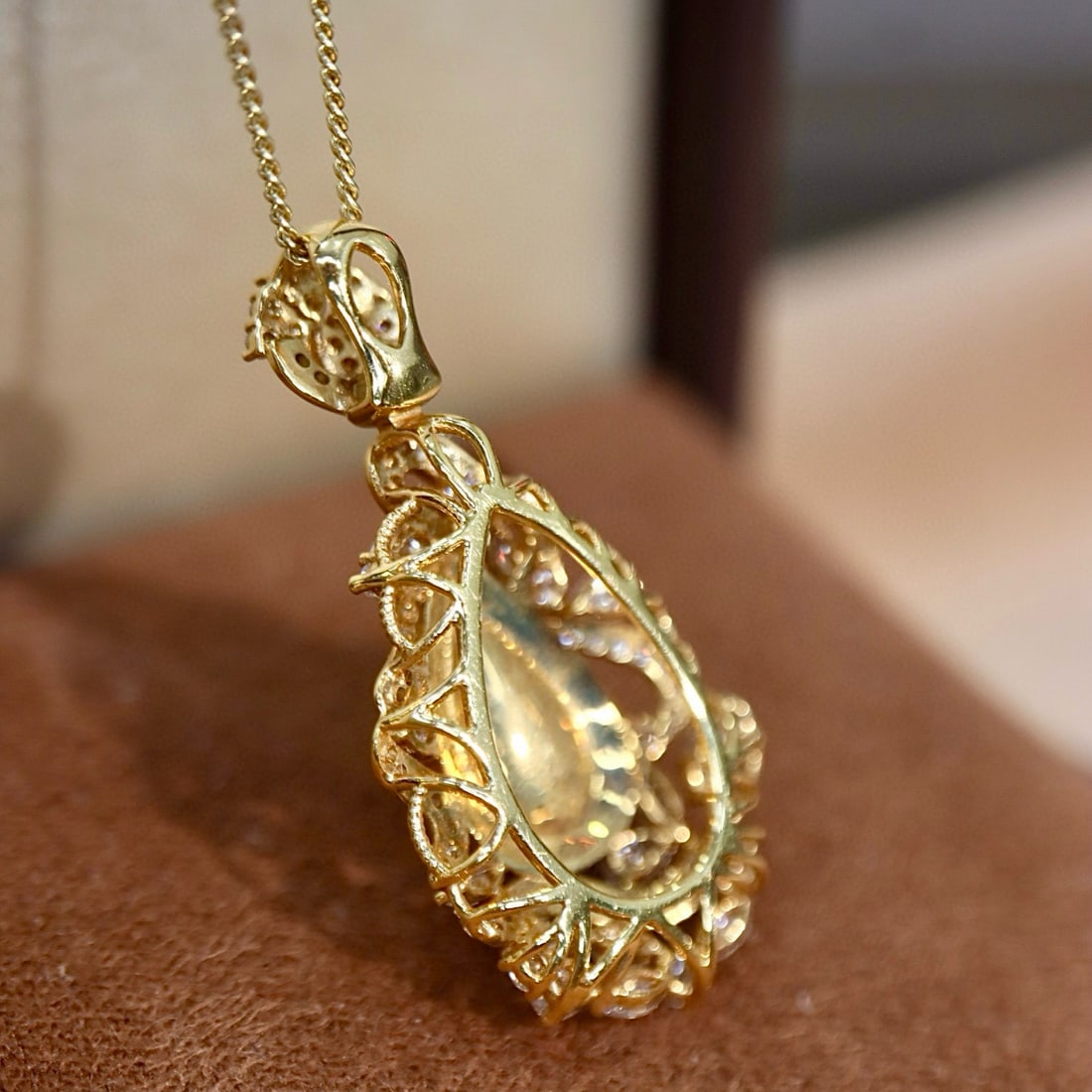 14k Gold 2.48 Ctw Natural Sapphire & Diamond Pendant( Without Chain ) - 7