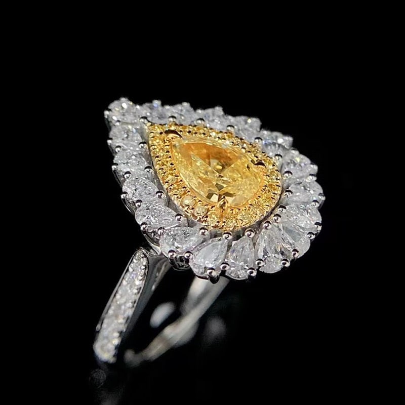 14k Gold 1.6 Ctw Natural Yellow Diamond & Diamond Ring/pendant( Without Chain ) - 6