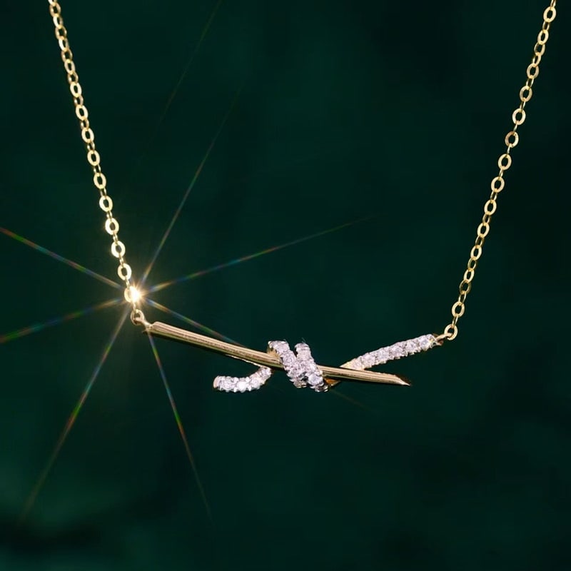 14k Gold 0.14 Ct Natural H Diamond Necklace: Ref:231080281 // gold content:14k gold // main gemstone:diamond // shape:round // carat weight:0. 14ct // clarity grade:vs-si // color:h // treatment:natural // cut grade:g // Condition: New High