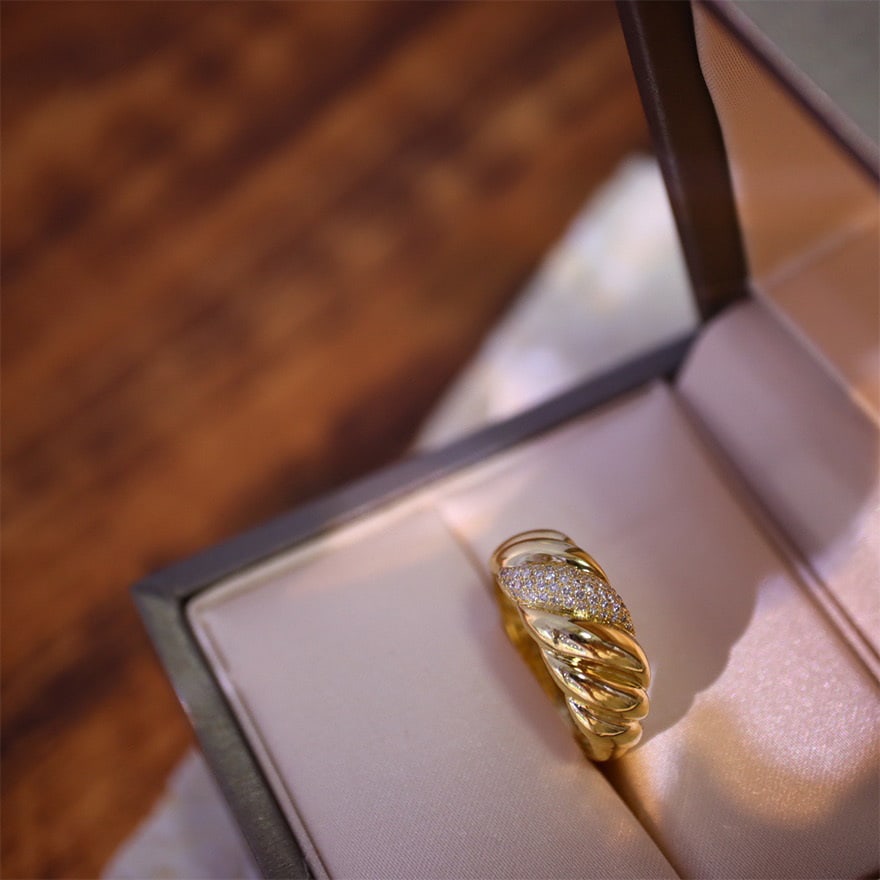 14k Gold 0.18 Ct Natural H Diamond Ring - 2