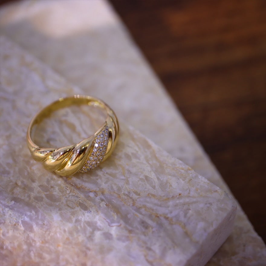 14k Gold 0.18 Ct Natural H Diamond Ring - 5