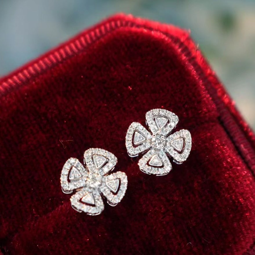 14k Gold 0.60 Ct Natural H Diamond Earrings - 2