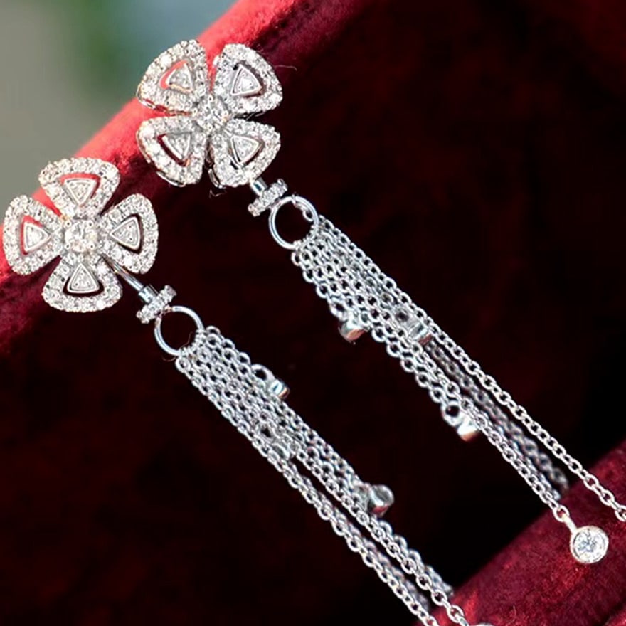 14k Gold 0.60 Ct Natural H Diamond Earrings - 3