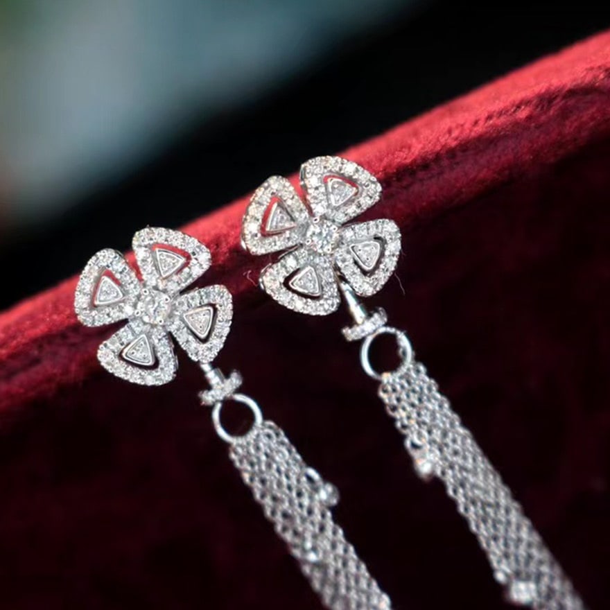 14k Gold 0.60 Ct Natural H Diamond Earrings - 4