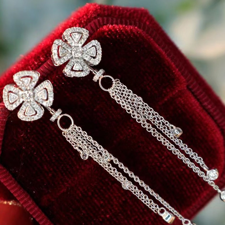 14k Gold 0.60 Ct Natural H Diamond Earrings - 6
