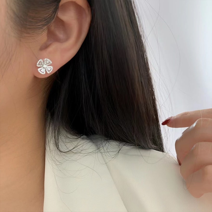 14k Gold 0.60 Ct Natural H Diamond Earrings - 7