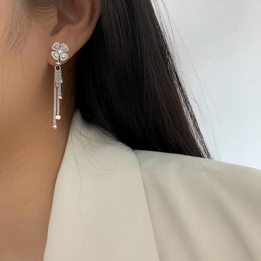 14k Gold 0.60 Ct Natural H Diamond Earrings - 8