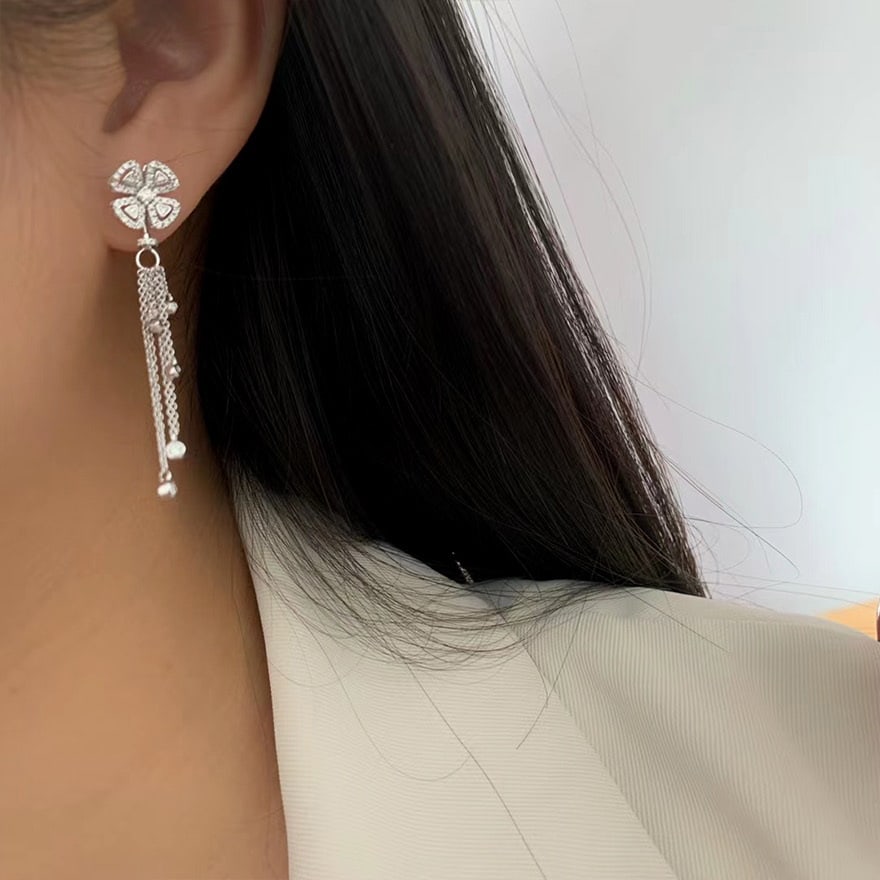 14k Gold 0.60 Ct Natural H Diamond Earrings - 9