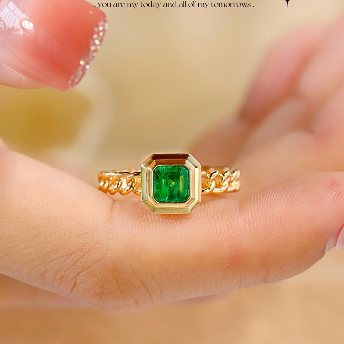 14k Gold 0.38 Ct Vivid Green Natural Emerald Ring: Ref:231080291 // gold content:14k gold // ring size:7. 25us // // main gemstone:emerald // shape:octagonal // carat weight:0. 38ct // color:vivid green // treatment:natural // Condition: New Low