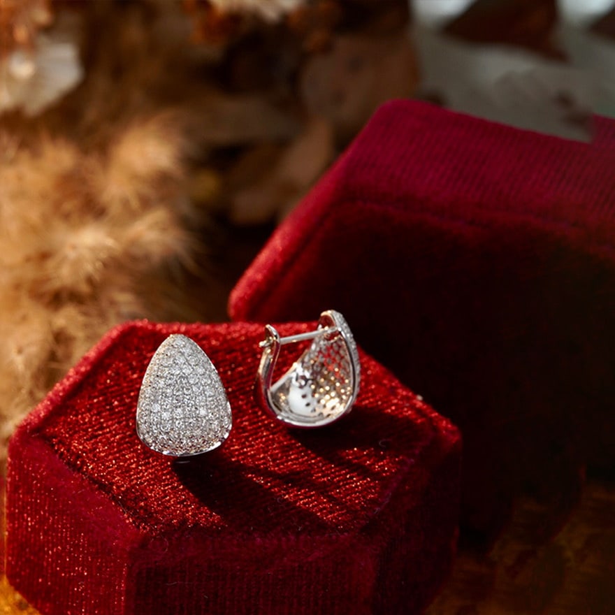 14k Gold 1 Ct Natural H Diamond Earrings - 2