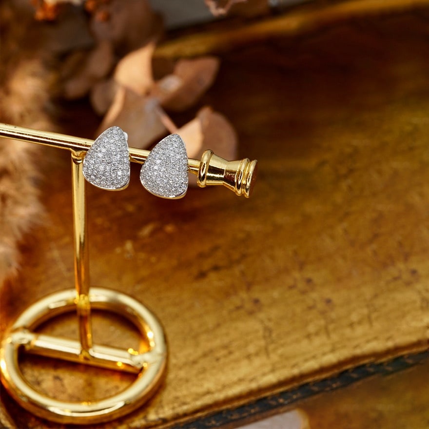 14k Gold 1 Ct Natural H Diamond Earrings - 4