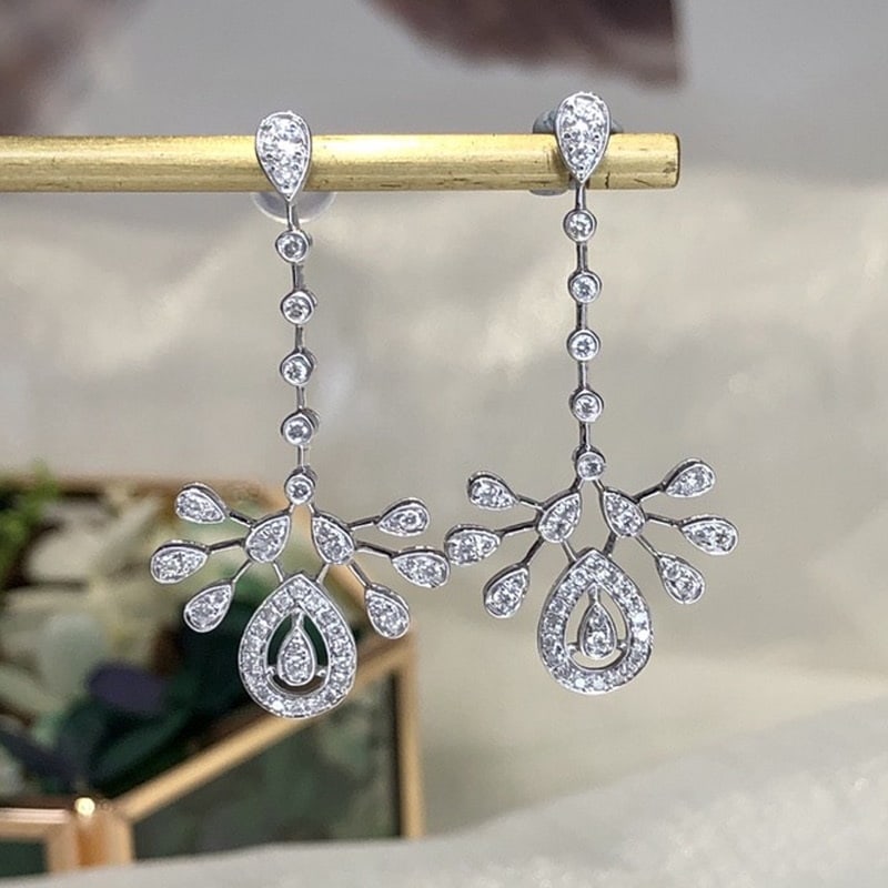 14k Gold 0.54 Ct Natural H Diamond Earrings - 2