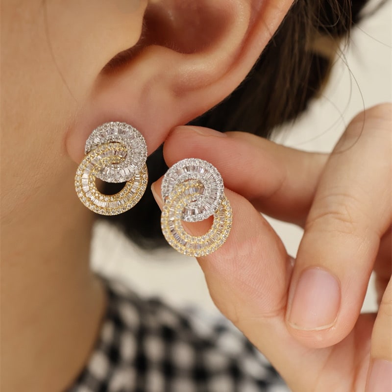 14k Gold 1.20 Ct Natural H Diamond Earrings - 7