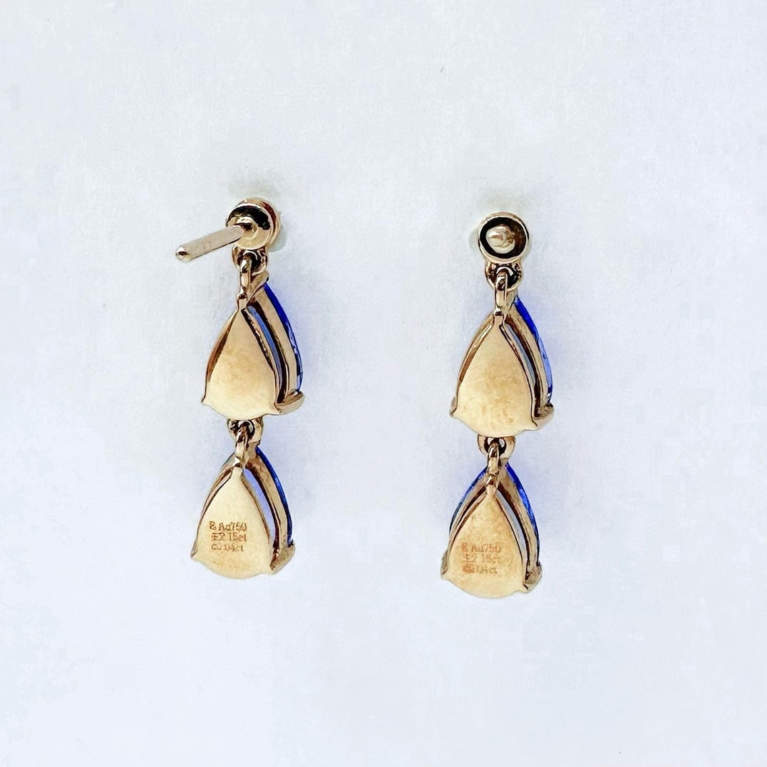 14k Gold 2 Ct Natural Tanzanite & Diamond Earrings - 3