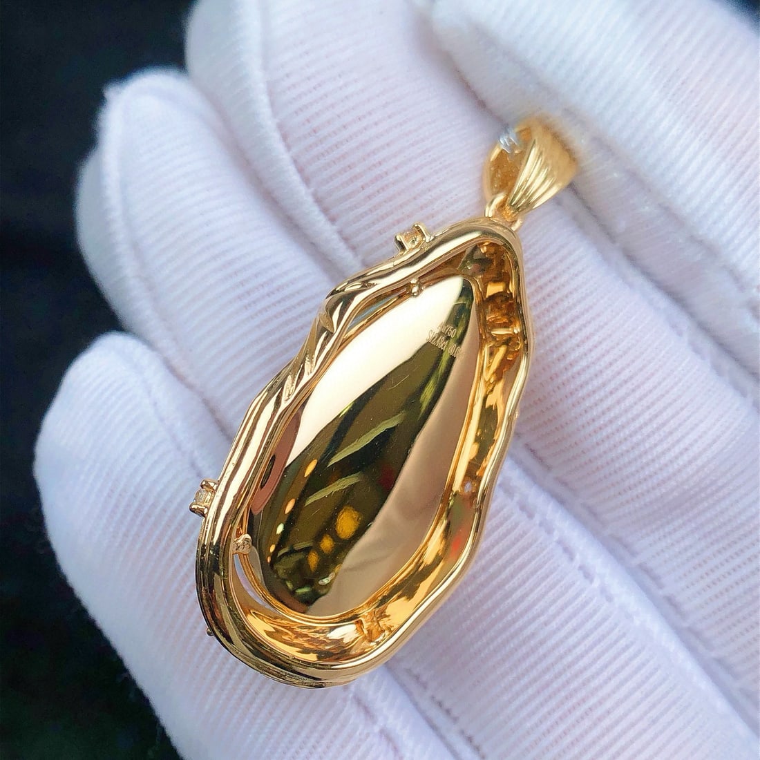 14k Gold 12.56 Ctw Natural Opal & Diamond Pendant( Without Chain ) - 5