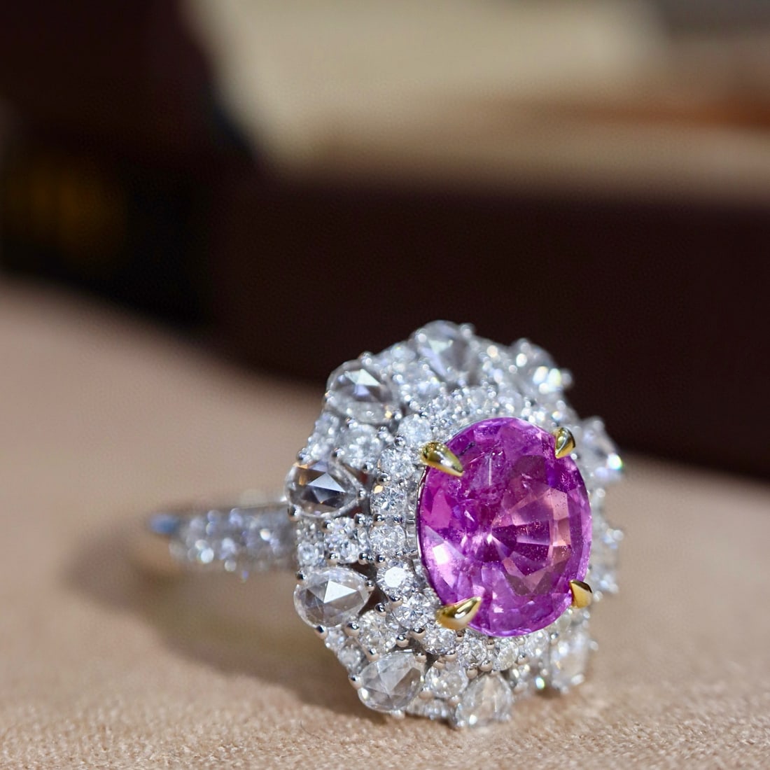 14k Gold 2.98 Ctw Natural Sapphire & Diamond Ring - 2