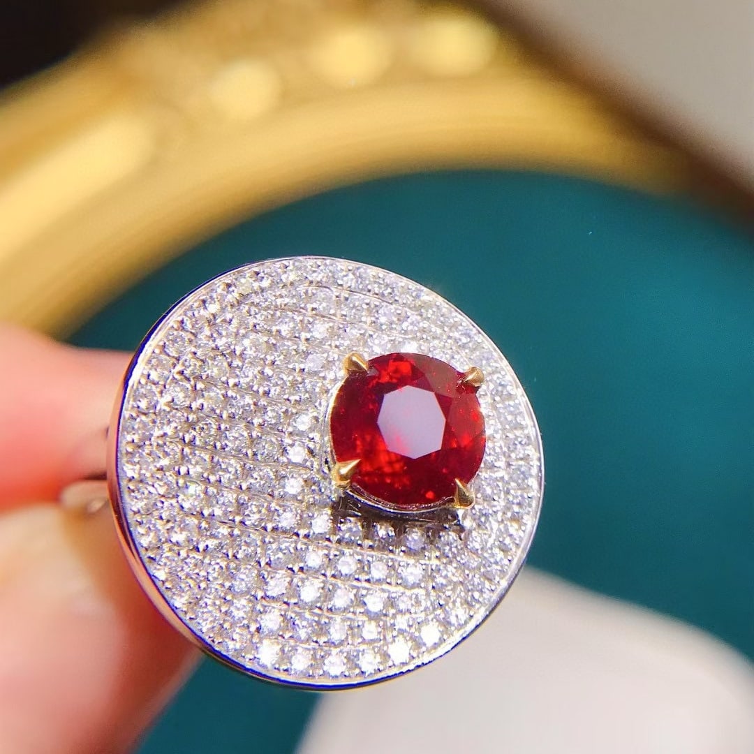 14k Gold 2.92 Ctw Natural Ruby & Diamond Ring - 2