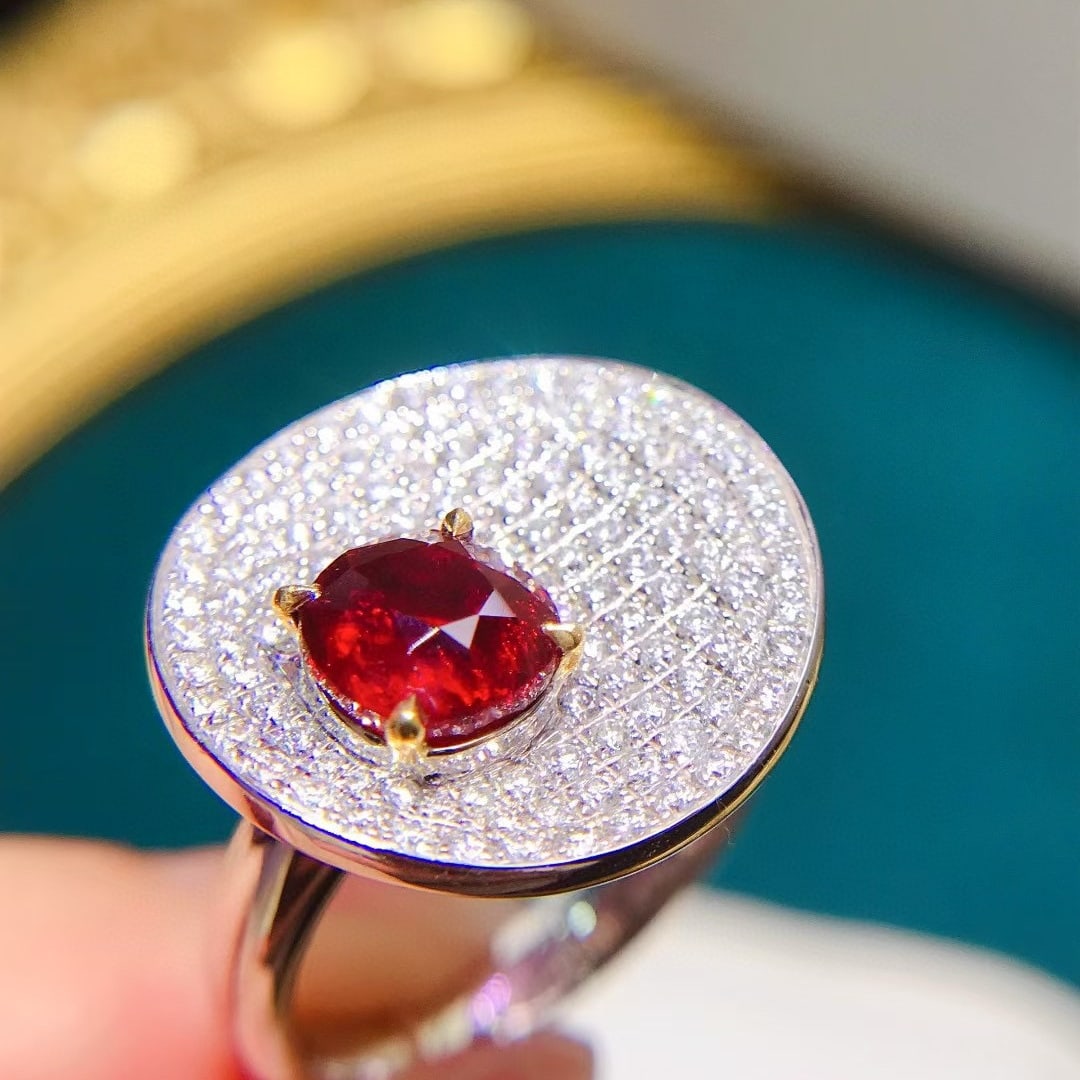 14k Gold 2.92 Ctw Natural Ruby & Diamond Ring - 3