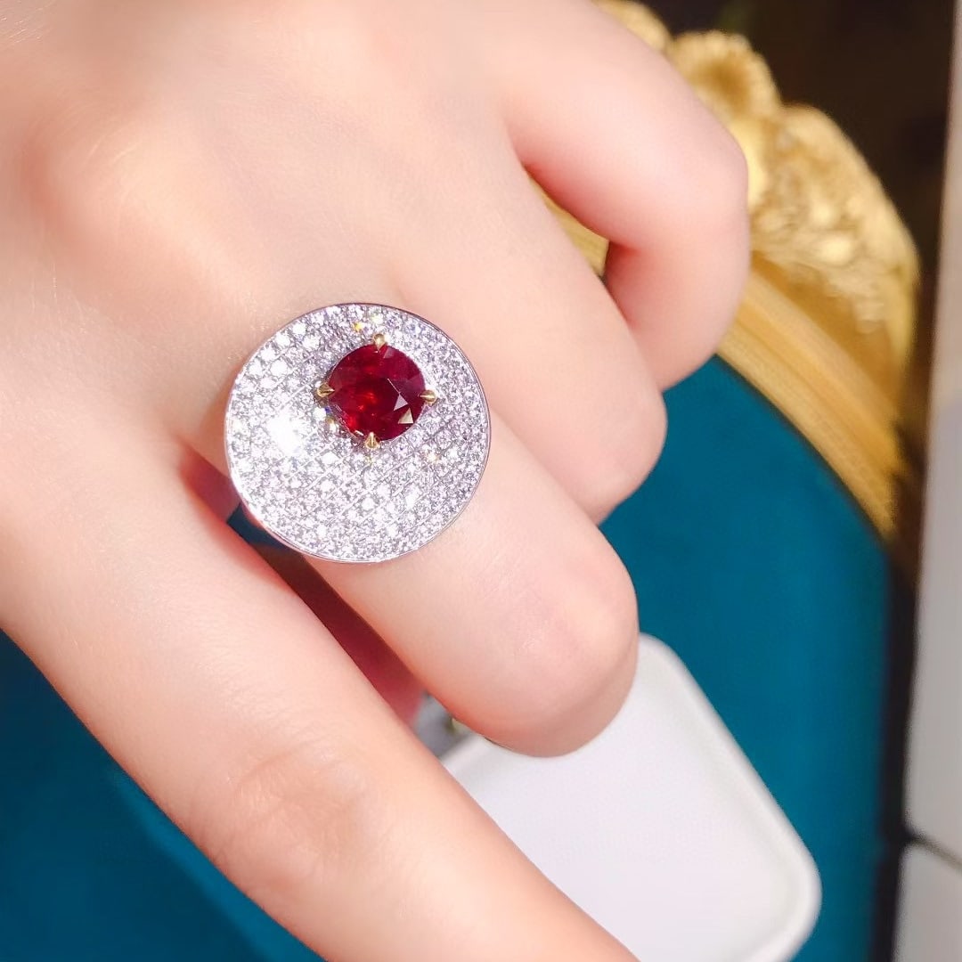 14k Gold 2.92 Ctw Natural Ruby & Diamond Ring - 5