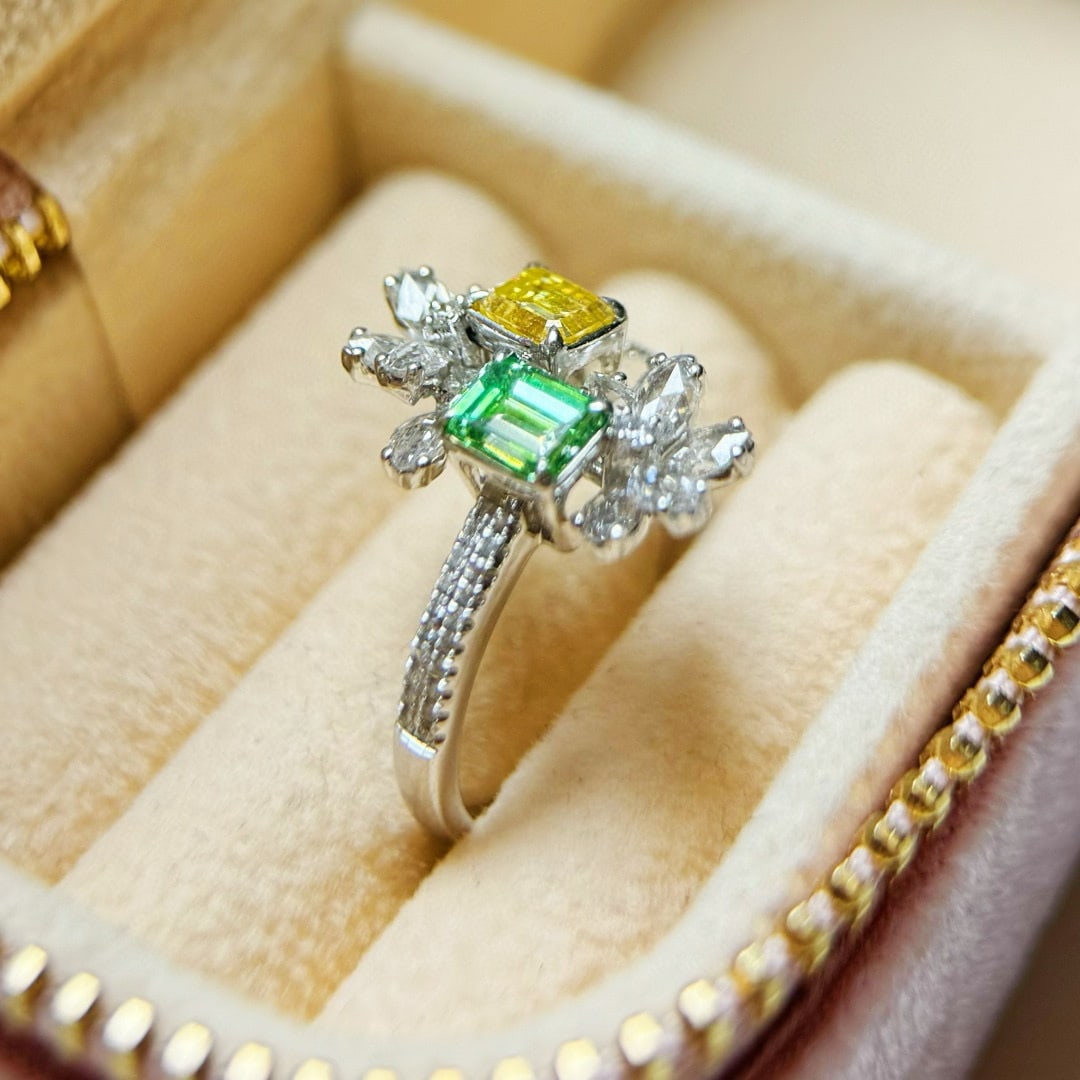 14k Gold 1.88 Ctw Natural Color Diamond & Diamond Ring - 2