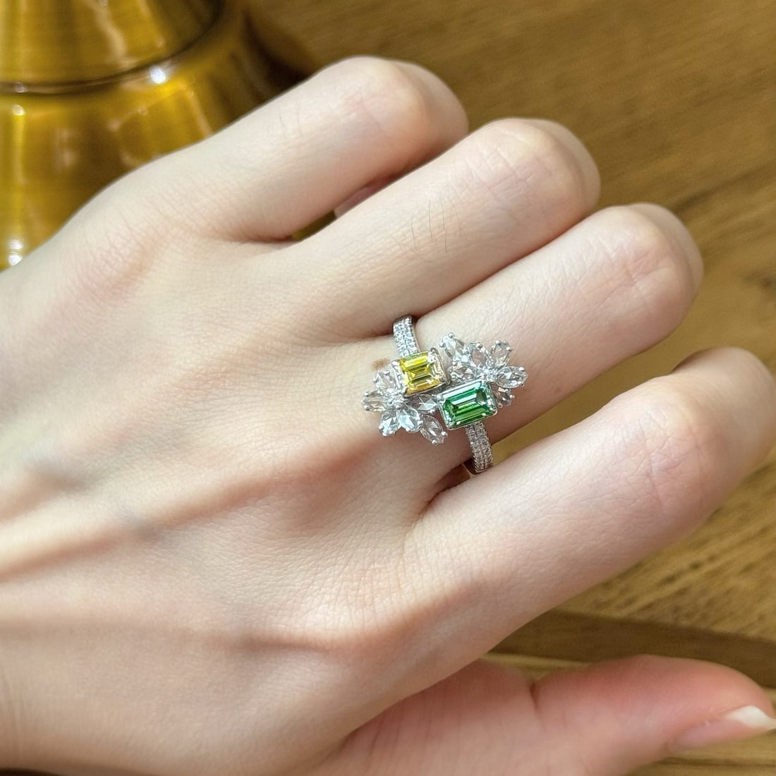 14k Gold 1.88 Ctw Natural Color Diamond & Diamond Ring - 3