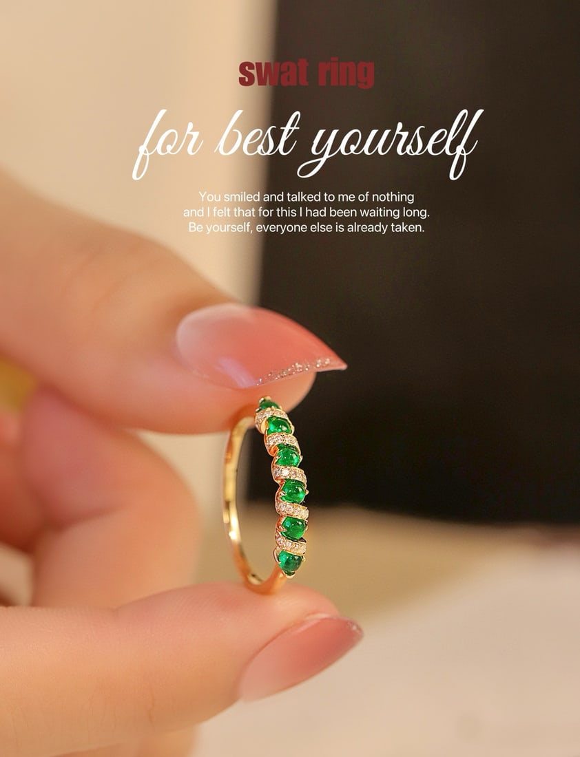 14k Gold 0.43 Ctw Vivid Green Natural Emerald & Diamond Ring: Ref:231080372 // gold content:14k gold // ring size:7. 25us // // main gemstone:emerald // shape:round // carat weight:0. 34ct // color:vivid green // treatment:natural // cut grade:g // // adjacent