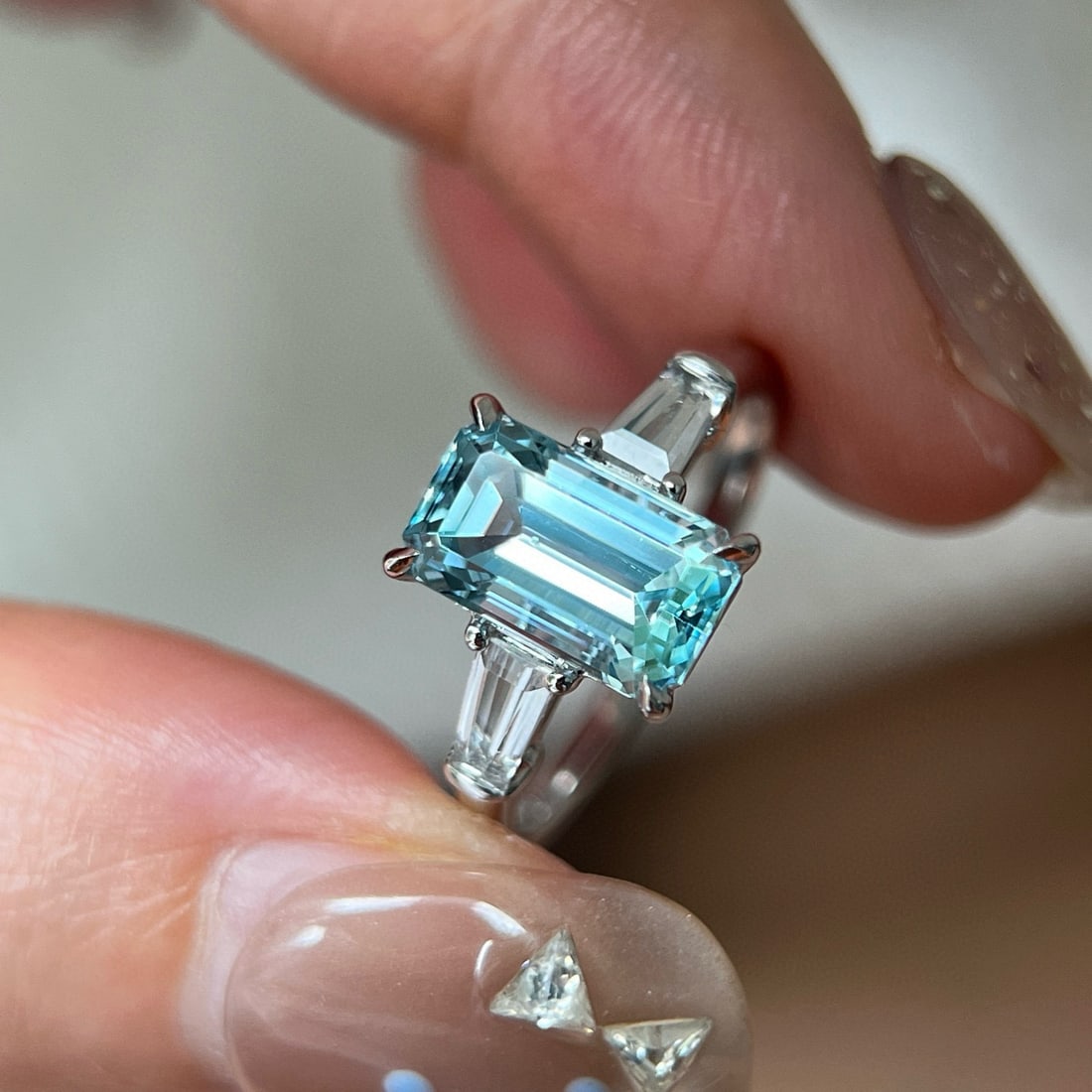 14k Gold 2.72 Ctw Natural Aquamarine & Topaz Ring - 2