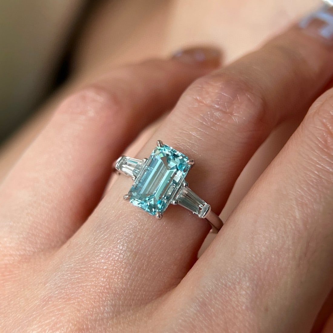 14k Gold 2.72 Ctw Natural Aquamarine & Topaz Ring - 3