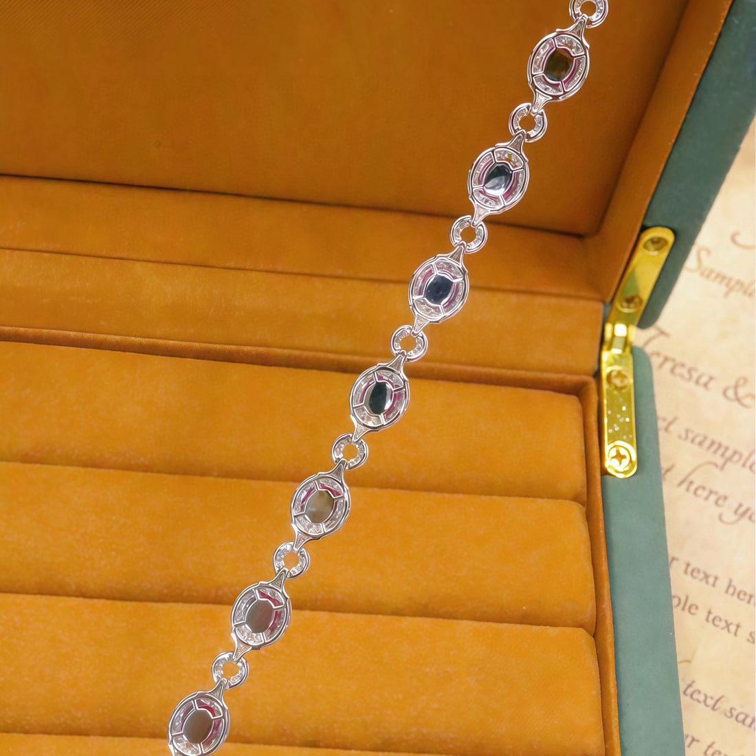 14k Gold 4.67 Ctw Natural Ruby & Diamond Bracelet - 3