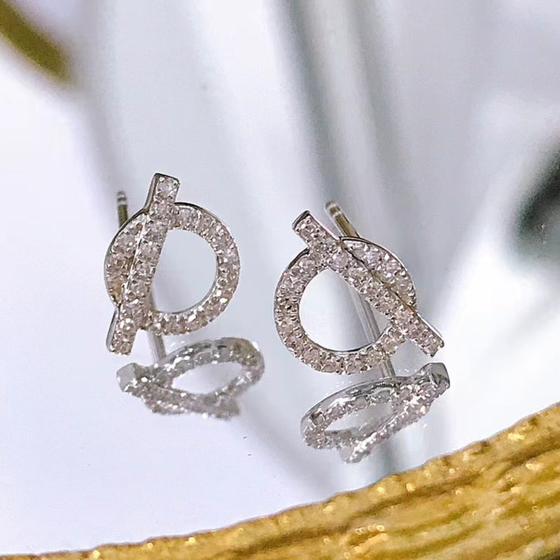 14k Gold 0.24 Ct Natural H Diamond Earrings - 3