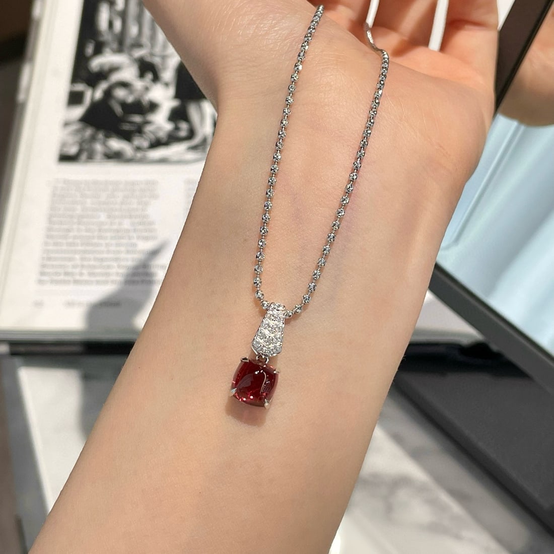 14k Gold 2.3 Ct Natural Tourmaline & Diamond Pendant( Without Chain ) - 3