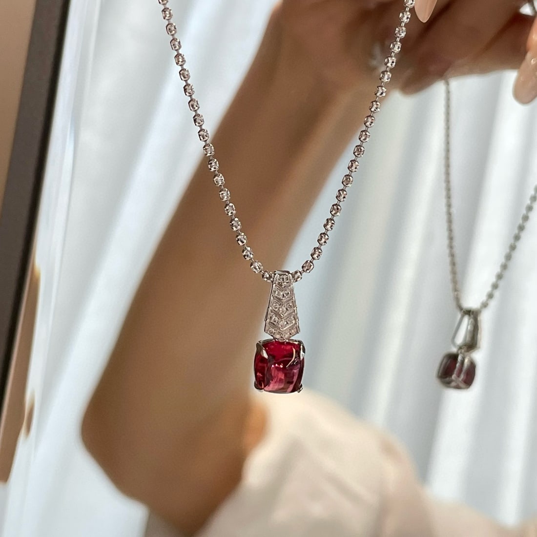 14k Gold 2.3 Ct Natural Tourmaline & Diamond Pendant( Without Chain ) - 4