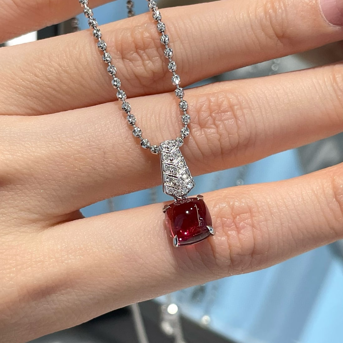 14k Gold 2.3 Ct Natural Tourmaline & Diamond Pendant( Without Chain ) - 6