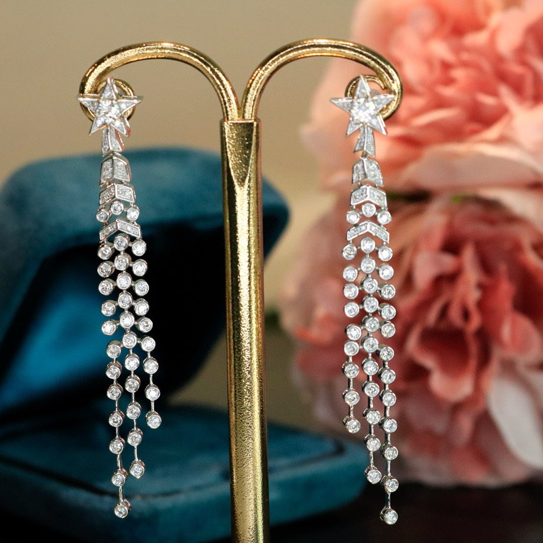 14k Gold 1.12 Ct Natural H Diamond Earrings - 3