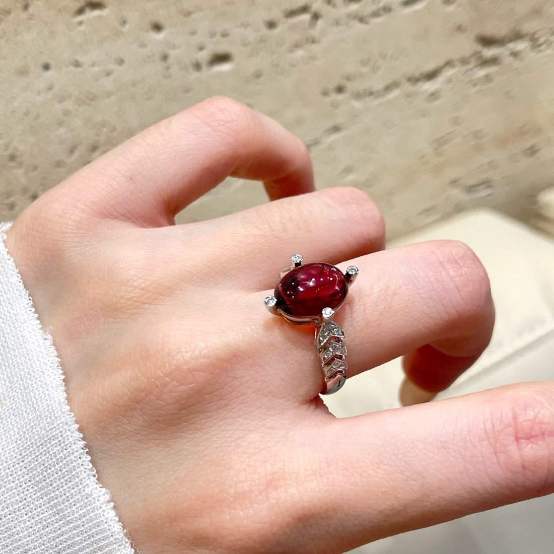 14k Gold 3 Ct Natural Tourmaline & Diamond Ring - 2