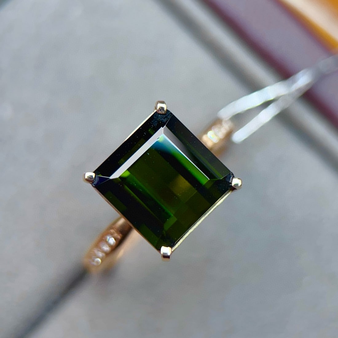 14k Gold 4.65 Ctw Natural Tourmaline & Diamond Ring - 3