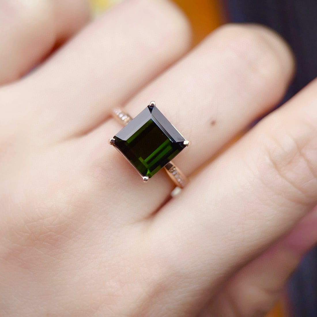 14k Gold 4.65 Ctw Natural Tourmaline & Diamond Ring - 4