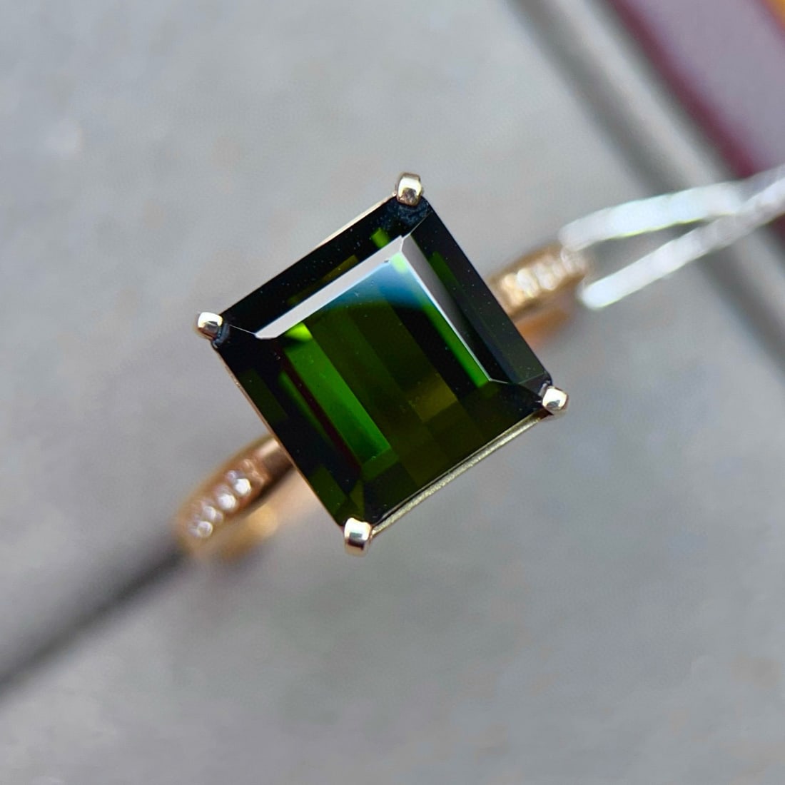 14k Gold 4.65 Ctw Natural Tourmaline & Diamond Ring - 5