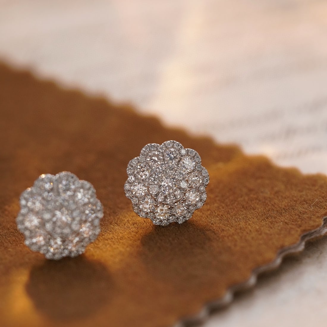 14k Gold 1.26 Ct Natural H Diamond Earrings - 2
