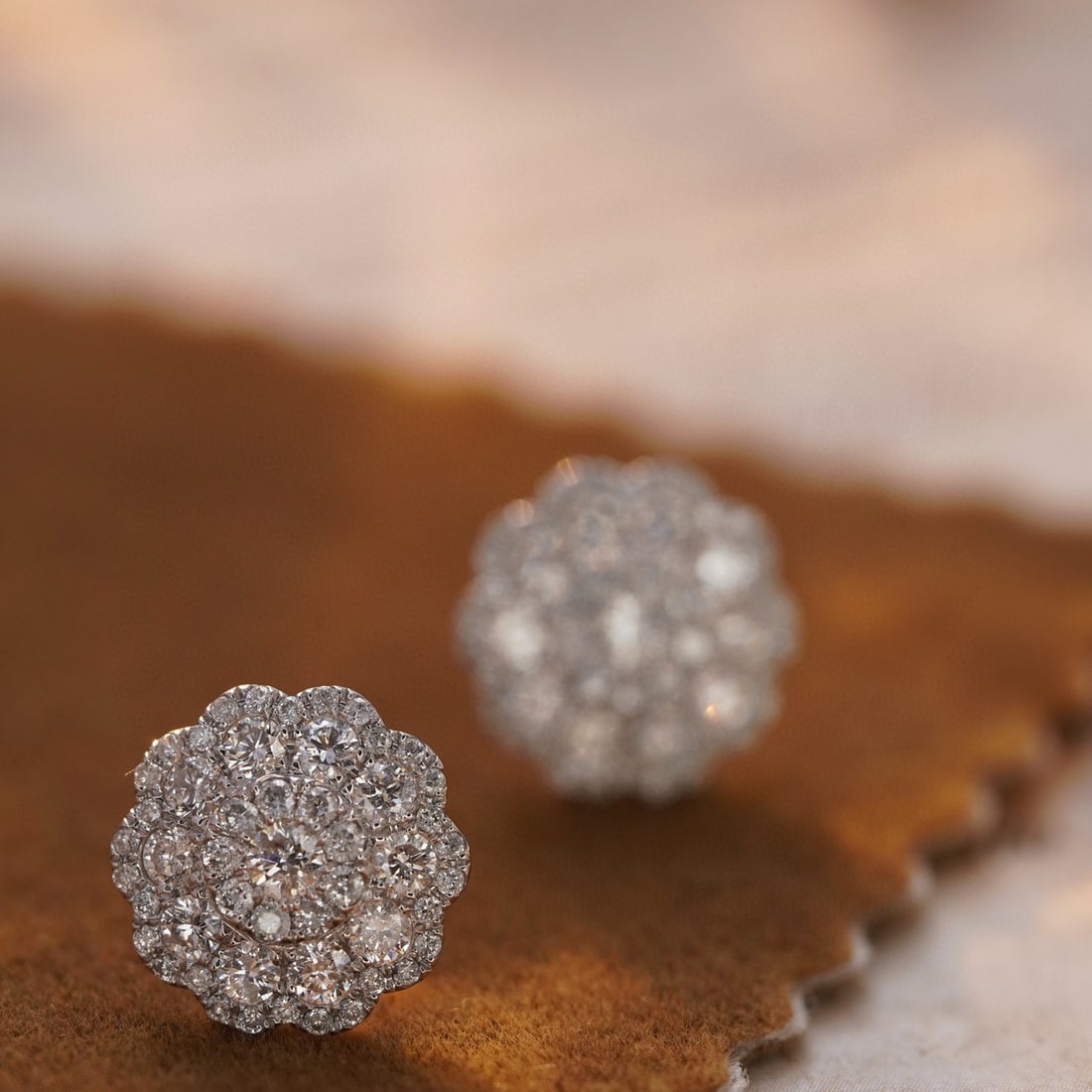 14k Gold 1.26 Ct Natural H Diamond Earrings - 3